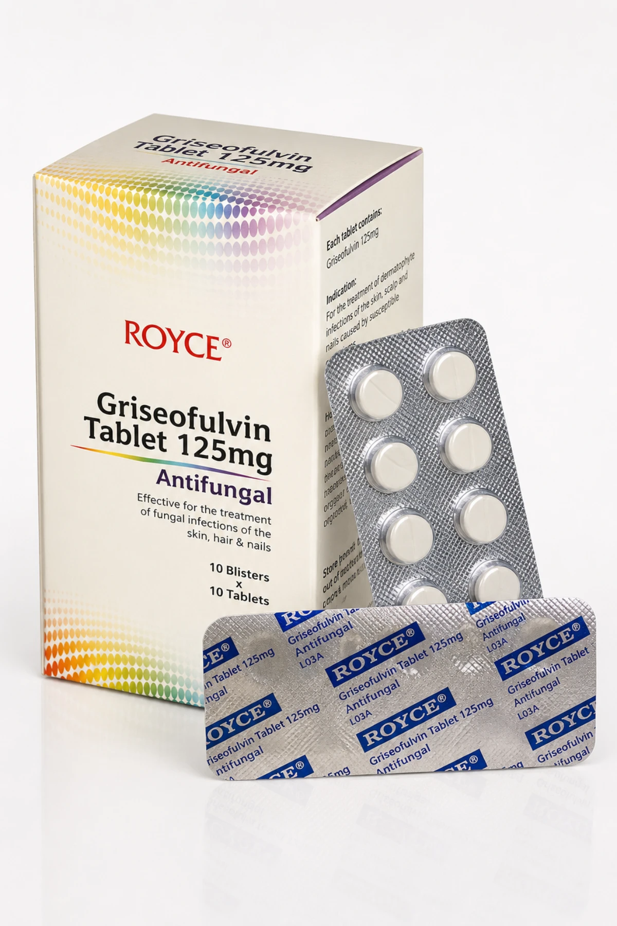 Royce Griseofulvin Tablet 125mg product packaging